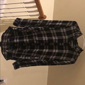Long plaid button down